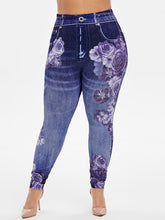 Load image into Gallery viewer, ROSEGAL 3D Jean Print Leggings Female Skinny Gym Yoga Jeggings