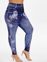 Load image into Gallery viewer, ROSEGAL 3D Jean Print Leggings Female Skinny Gym Yoga Jeggings