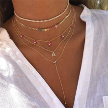 Load image into Gallery viewer, Rainbow CZ Cuban Link Chain Choker Statement Necklaces For Women Gold