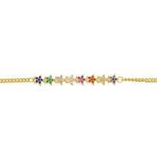 Load image into Gallery viewer, Rainbow CZ Cuban Link Chain Choker Statement Necklaces For Women Gold