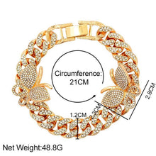 Load image into Gallery viewer, Rapper Shiny Crystal Cuban Link Chain Bracelet Women Punk Iced Out - Sophornlilly