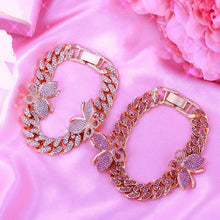 Load image into Gallery viewer, Rapper Shiny Crystal Cuban Link Chain Bracelet Women Punk Iced Out - Sophornlilly