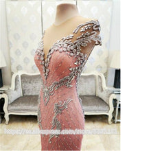 Load image into Gallery viewer, Real Image Long Evening Dresses  Sexy Illusion Deep V neck