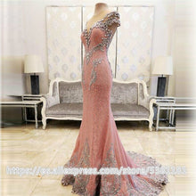 Load image into Gallery viewer, Real Image Long Evening Dresses  Sexy Illusion Deep V neck