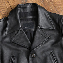 Load image into Gallery viewer, Leather Winter Windbreaker Coat Cowhide
