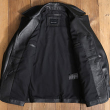 Load image into Gallery viewer, Leather Winter Windbreaker Coat Cowhide