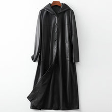 Load image into Gallery viewer, Sheepskin Leather Hooded Coats Jackets Female Women's Genuine