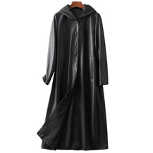 Load image into Gallery viewer, Sheepskin Leather Hooded Coats Jackets Female Women's Genuine