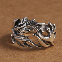 Load image into Gallery viewer, Real Silver Personalized Hollow Dragon Open Ring Men Women S925