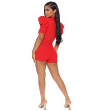 Load image into Gallery viewer, Red Body Shorts Jumpsuits Tops O Neck Short Sleeve Hollow Out High - Sophornlilly