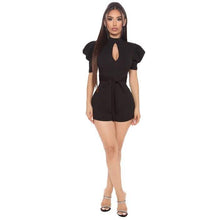 Load image into Gallery viewer, Red Body Shorts Jumpsuits Tops O Neck Short Sleeve Hollow Out High - Sophornlilly