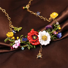 Load image into Gallery viewer, Red Flower White Daisy Necklace Ladybug Branch Necklaces Gold Plated