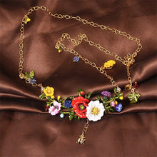 Load image into Gallery viewer, Red Flower White Daisy Necklace Ladybug Branch Necklaces Gold Plated