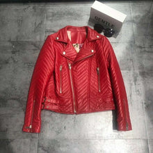 Load image into Gallery viewer, Red color coat women spring new arrival genuine leather jacket Star
