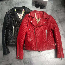 Load image into Gallery viewer, Red color coat women spring new arrival genuine leather jacket Star