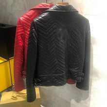 Load image into Gallery viewer, Red color coat women spring new arrival genuine leather jacket Star