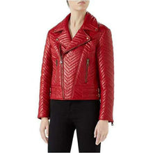 Load image into Gallery viewer, Red color coat women spring new arrival genuine leather jacket Star