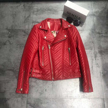Load image into Gallery viewer, Red color coat women spring new arrival genuine leather jacket Star