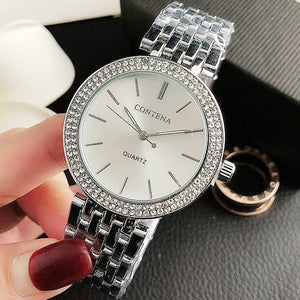 New Crystal Diamond Watch Luxury Silver Women Watches - Sophornlilly