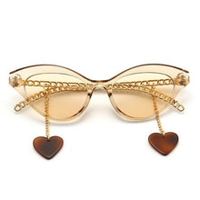 Load image into Gallery viewer, Retro Cat Eye Sunglasses Women Metal Chain Pendant Decoration Eyewear