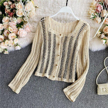 Load image into Gallery viewer, Retro Knitted Cardigan Women's Spring and Autumn New Korean Style - Sophornlilly