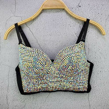 Load image into Gallery viewer, Rhinestone Bead Bustier Corset Pearls Diamond Push Up Night Club