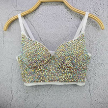 Load image into Gallery viewer, Rhinestone Bead Bustier Corset Pearls Diamond Push Up Night Club
