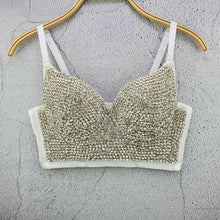 Load image into Gallery viewer, Rhinestone Bead Bustier Corset Pearls Diamond Push Up Night Club