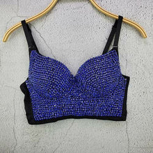 Load image into Gallery viewer, Rhinestone Bead Bustier Corset Pearls Diamond Push Up Night Club