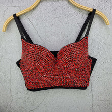 Load image into Gallery viewer, Rhinestone Bead Bustier Corset Pearls Diamond Push Up Night Club