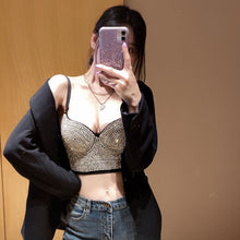 Load image into Gallery viewer, Rhinestone Bead Bustier Corset Pearls Diamond Push Up Night Club