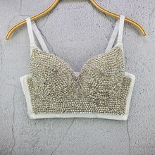 Load image into Gallery viewer, Rhinestone Bead Bustier Corset Pearls Diamond Push Up Night Club