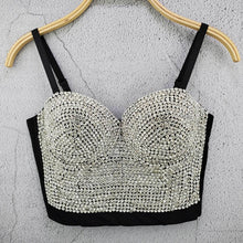 Load image into Gallery viewer, Rhinestone Crop Tops Women Sexy Top Crystal  Bustier Sleeveless