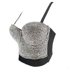 Load image into Gallery viewer, Rhinestone Crop Tops Women Sexy Top Crystal  Bustier Sleeveless