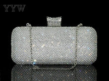 Load image into Gallery viewer, Rhinestone Silver Clutch Purse Women Luxury Clutch Bag Finger Mini