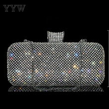 Load image into Gallery viewer, Rhinestone Silver Clutch Purse Women Luxury Clutch Bag Finger Mini