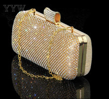 Load image into Gallery viewer, Rhinestone Silver Clutch Purse Women Luxury Clutch Bag Finger Mini