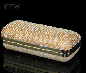 Rhinestone Silver Clutch Purse Women Luxury Clutch Bag Finger Mini