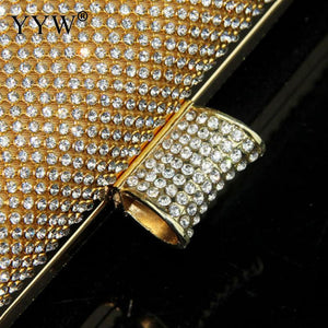 Rhinestone Silver Clutch Purse Women Luxury Clutch Bag Finger Mini