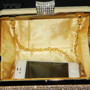 Rhinestone Silver Clutch Purse Women Luxury Clutch Bag Finger Mini