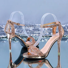 Load image into Gallery viewer, Luxury Crystal Sequins Thin Heels Sandals Women Sexy Hollow Out - Sophornlilly