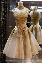 Load image into Gallery viewer, Robe De Soiree golden Short Lace Evening Dresses gowns Banquet