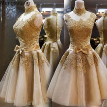 Load image into Gallery viewer, Robe De Soiree golden Short Lace Evening Dresses gowns Banquet