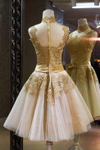 Load image into Gallery viewer, Robe De Soiree golden Short Lace Evening Dresses gowns Banquet