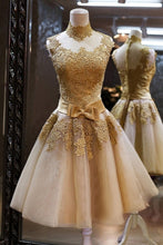 Load image into Gallery viewer, Robe De Soiree golden Short Lace Evening Dresses gowns Banquet