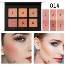 Load image into Gallery viewer, Romantic Beauty 6 color Blush Palette Highlight Face Mineral Pigment - Sophornlilly