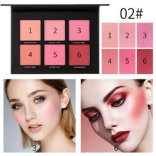Load image into Gallery viewer, Romantic Beauty 6 color Blush Palette Highlight Face Mineral Pigment - Sophornlilly