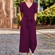 Load image into Gallery viewer, Rompers Women Jumpsuit Short Sleeve Playsuit Women Short Sleeve Wide - Sophornlilly
