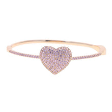Load image into Gallery viewer, Rose Gold Color High Quality Iced Out Pink Cubic Zirconia crystal - Sophornlilly