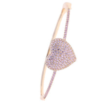 Load image into Gallery viewer, Rose Gold Color High Quality Iced Out Pink Cubic Zirconia crystal - Sophornlilly